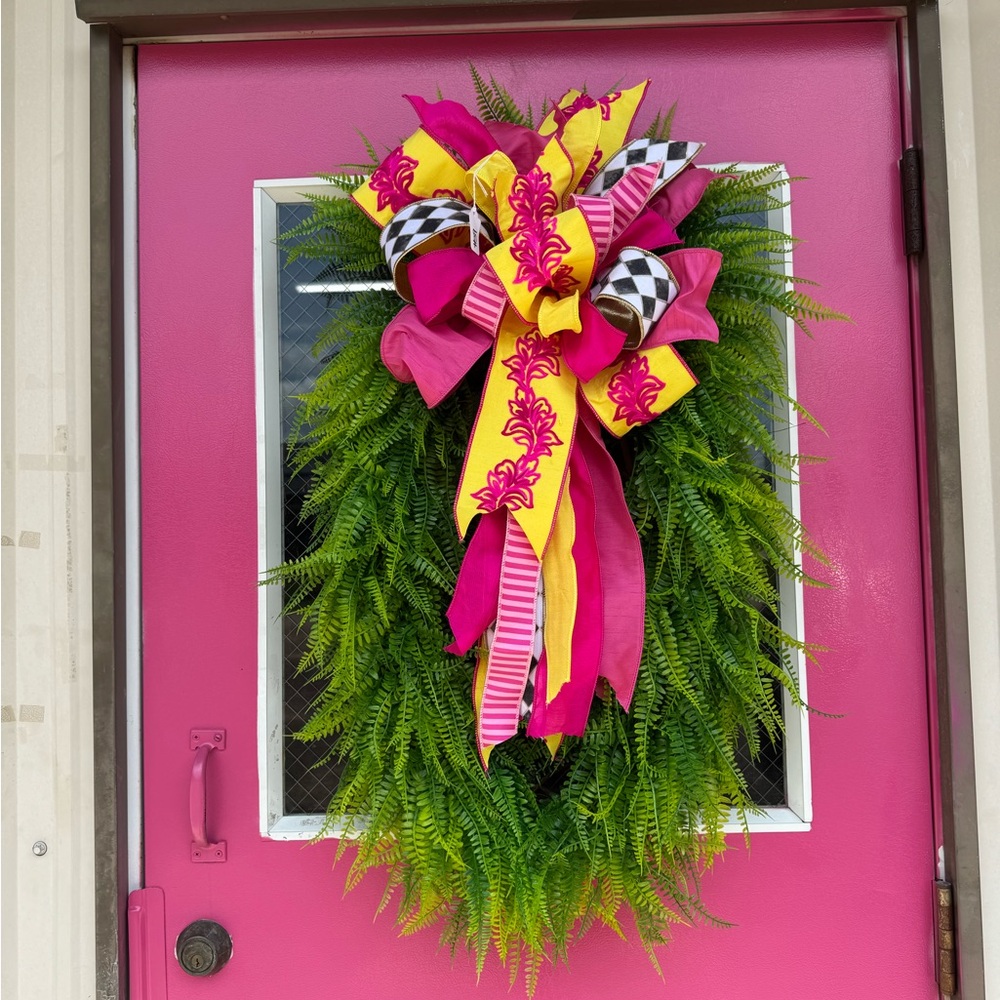 Pink and Yellow Decorative Wreath Accents